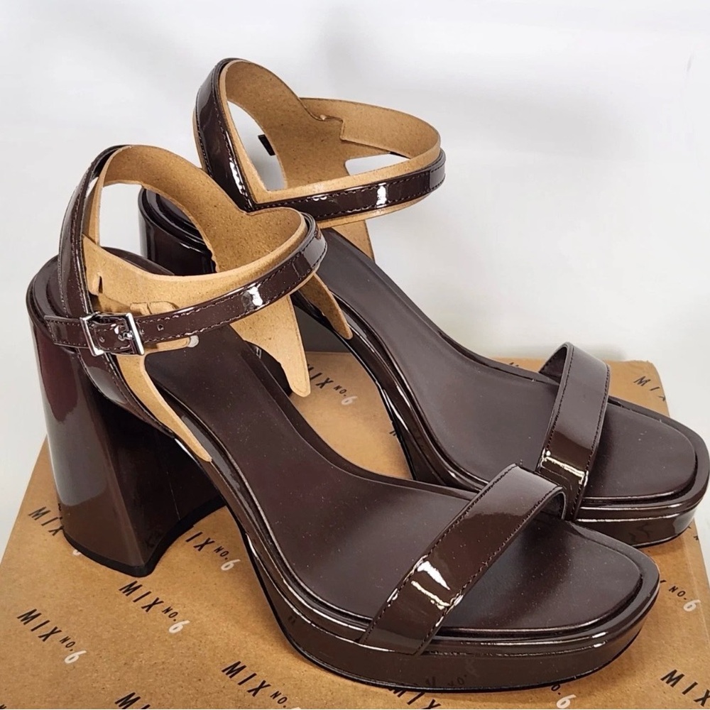 Mix No 6 Sabria Sandal - Dark Oak Size 9 New Damaged Box - Picture 3 of 6